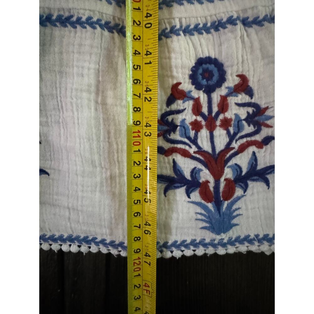 Soft Surroundings Sarnia Gauze Midi Dress Size L Floral Embroidered Boho Resort - Picture 7 of 13